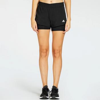 Adidas Pacer 3-Stripes 2-in-1 Shorts para Mujer en Negro/Blanco, Talla XL