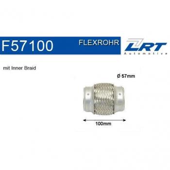 Unión flexible LRT F57100 para sistema de escape, tubo ondulado con trenzado interno de 60 mm y 101,6 mm
