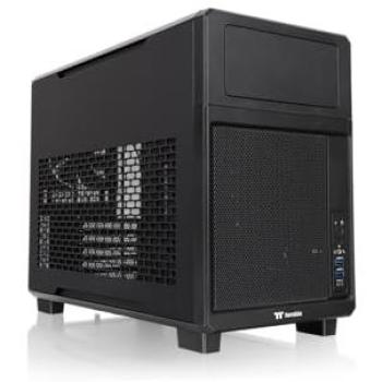Caja de ordenador Thermaltake TR200 Mini-ITX/mATX, USB 3.2 Gen 2 Type-C, Ventilador Trasero de 120 mm, Compatible con Refrigeración Líquida AIO - Negro