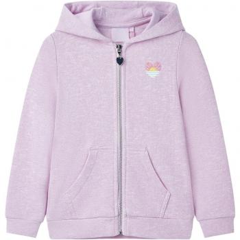 Sudadera infantil con capucha y cremallera lila mezcla 128