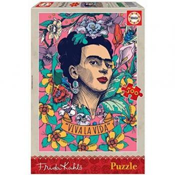Educa - Viva la Vida | Puzzle de Frida Kahlo con 500 piezas | Medida aproximada: 34 x 48 cm | Incluye Fix Puzzle para colgar el puzzle una vez finalizado | A partir de 10 años