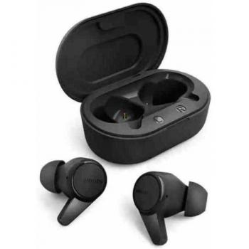 Philips TAT1207BK/00 Auriculares Inalámbricos Bluetooth con Estuche de Carga, Autonomía 6h, Color Negro