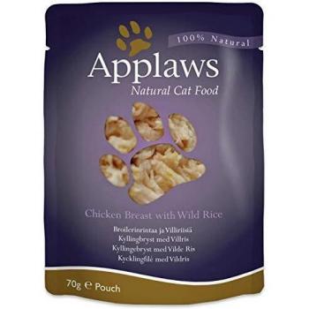 Applaws Cat Pouch in Broth Wet Cat Food 12 x 70g - Chicken with Wild Rice