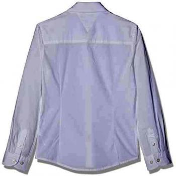 Tommy Hilfiger Boys Solid Stretch Poplin Shirt L/s Blusa, Blanco