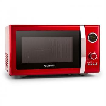 Horno Microondas Retro 2 en 1 Klarstein Fine Dinesty 23L 800W 12 Programas Rojo
