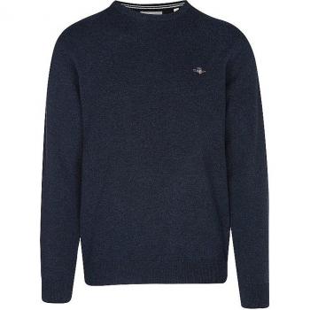 Suéter de Lana Gant para Hombre, Cuello Redondo, Color Azul Marino Melange, Talla XXL