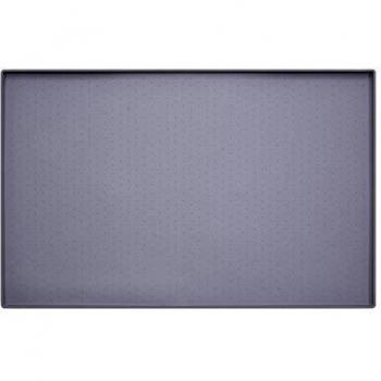 MOACC Alfombrilla de Silicona para Comederos de Perros Gatos, Estera Comida y Agua Antideslizante Impermeable Tapetes para Comer para Mascota, Gris Puntos Patrón, 47 x 30 cm