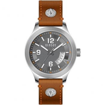 Versus Versace Mens Leather Watch Reale with Date, Multicolor, Size: ONE SIZE