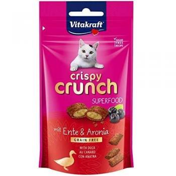 Vitakraft Crispy Crunch para Gatos con Pato y Aronia (60g, Sin Granos)