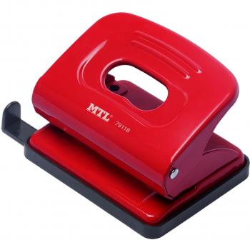 Dohe Taladro Perforador Metálico - Hasta 16 Hojas - Guía y Depósito - Color Rojo
