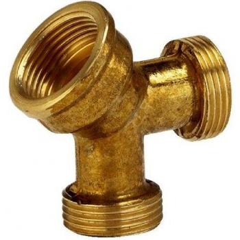 Conector de grifo bidireccional de latón GARDENA 3/4 - Acoplamiento para manguera con 2 vías