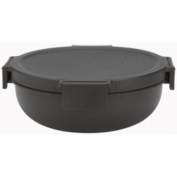 Contenedor de alimentos redondo con divisiones 1,3 L gris oscuro Brabantia Make & Take