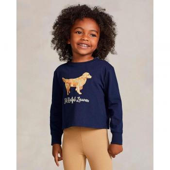 Camiseta de niña Polo Ralph Lauren de algodón con perro