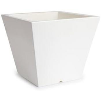 Maceta Cuadrada Tipo Cono Theone 10L en Resina de Polietileno Blanca, Apta para Interior y Exterior