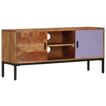 vidaXL TV Cabinet Honey Brown and Grey 110x30x50 cm Solid Wood Acacia