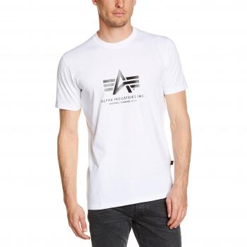 Alpha Industries Men's Basic White T-Shirt with Logo Print