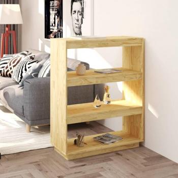 Estantería/divisor de espacios de madera de pino 80x35x103 cm en colores Natural, Blanco y Gris, mueble de almacenaje para oficina, estudio, sala de estar y dormitorio
