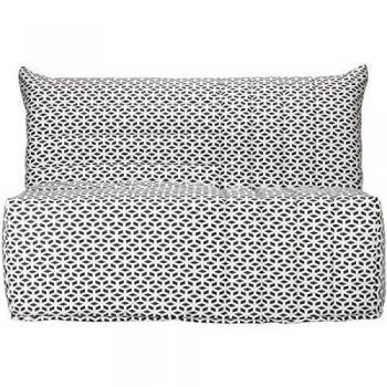 Banco convertible BULTEX BECCI 3 plazas en tejido negro y blanco - L 142 x P 101 cm - Fabricado en Francia