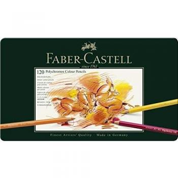 Faber-Castell 110011 - Estuche de metal con 120 ecolápices polychromos, multicolor