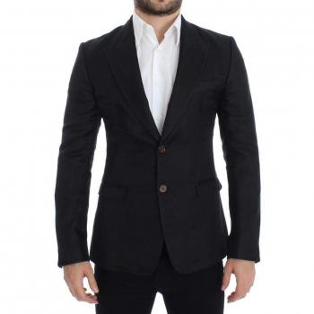 Dolce & Gabbana Black Silk Slim Fit Blazer - IT48 | M
