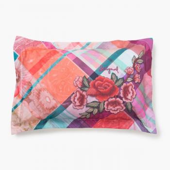 Desigual pillow Love Tartan 5080, algodón, ocralo, 45 x 45 x 8 cm