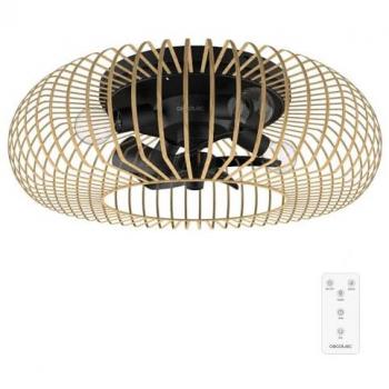 Cecotec EnergySilence LampAero 600 Natural LightWood Ventilador de Techo con Luz y Mando 20W, Motor DC, Luz LED, 5 Aspas de 11, Mando a Distancia,