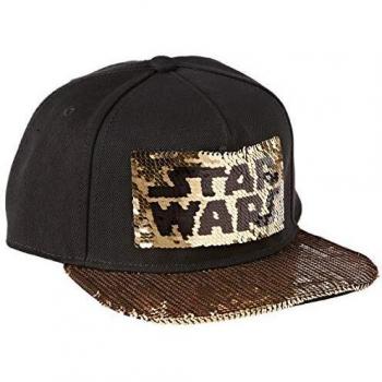Gorra Snapback Star Wars Logo Lentejuelas Unisex Negra/Dorada