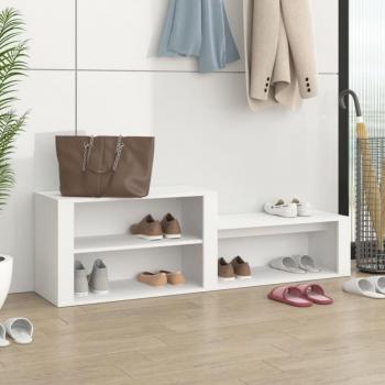 Zapatero blanco 150x35x45 cm madera contrachapada multicapa