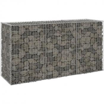 vidaXL Gabion Wall with Covers Galvanised Steel 200x60x100 cm