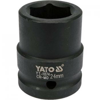 Yato YT-1074 Toma de Llaves de Impacto - Cubos Insertables, compatible con llaves de impacto, fabricado en acero al cromo vanadio, acabado pulido, alta resistencia y durabilidad, incluye varios