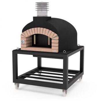 Horno de Leña Exterior Modelo Olympus Mons - Aislado con Corcho y 3 Mantas Cerámicas (Negro - 720 x 130 x 130 cm)