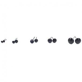 80pcs / Box Ojos de cristal negro 3-10mm Needle Felting Material Kit Accesorios de DIY Frijoles negros Tipo de aguja Eye for Teddy Puppets Muñecas Artesanía