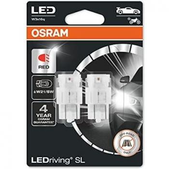 Lámpara LED OSRAM LEDriving SL W21/5W Roja - Doble Blister, Luz de Posición y Diurna