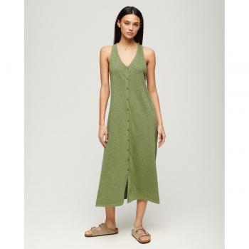 Superdry - Vestido Playero Midi de Punto Sin Mangas