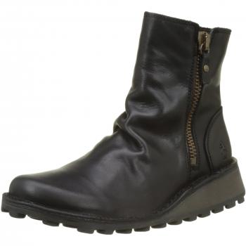 Mong 944 Black Leather Women's Ankle Boots