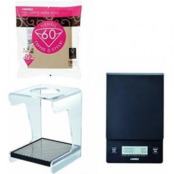 Hario V60 Set - Scale, Stand & 100 Paper Filters - All 3 Together by Hario