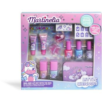 Set de Uñas y Labios Little Unicorn de Martinelia con Estuche de Lata