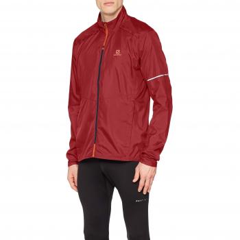 Salomon Chaqueta cortavientos, agile, tafetán, rojo