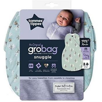 Tommee Tippee The Original Grobag Saco de Transición Snuggle para Bebés, Tejido Suave Rico en Bambú, Relleno con Certificado Oeko-Tex, 3-9 Meses, 2.5 TOG, Treasure Trees