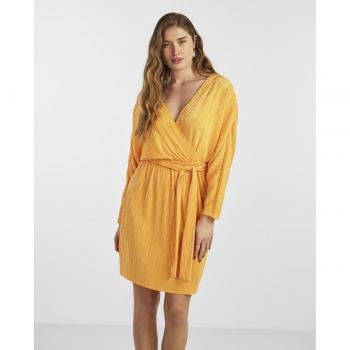 Yas - Vestido corto manga larga, tejido suave, diseño de manga larga, corte ajustado en la cintura, falda corta y ligera, disponible en varios colores