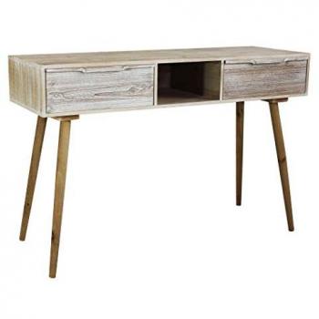 Consola de Madera con 2 Cajones Industrial 120x40x80 cm para Interior en Color Marrón