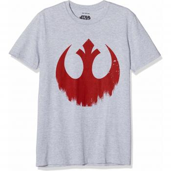 Star Wars Camiseta Manga Corta Distressed Rebel Logo Gris Claro L