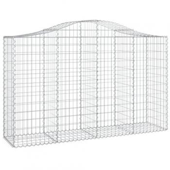 Cestas gaviones 50 uds forma de arco hierro 200x50x120/140 cm Plateado