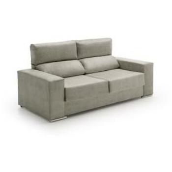 Sofá Reclinable Alice Gris 3 Plazas Desenfundable Transpirable Tela Antimanchas