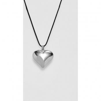 Stradivarius Grey Heart Charm Necklace OS