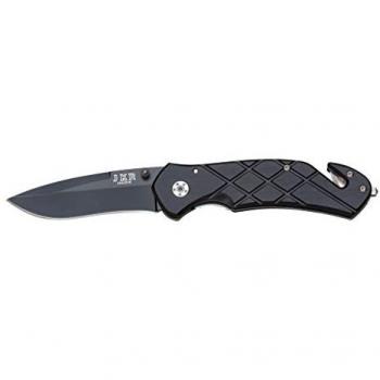 Navaja de Rescate JKR 19,8 cm con Mango de Aluminio y Hoja de Acero Inoxidable de 8 cm, Clip para Cinturón, Modelo JKR323