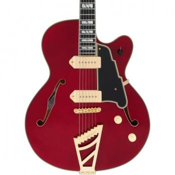 D'Angelico Excel 59 Trans Cherry Hollow Body Guitar with Case