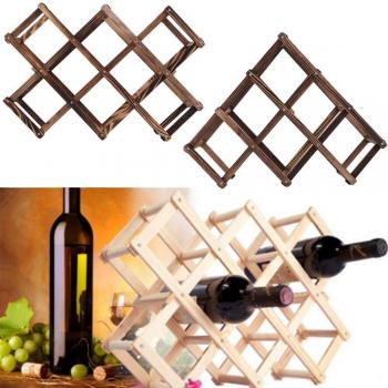 Ducomi® – Botellero de madera plegable Vinoria, para vino, para enotecas, expositor elegante y fino, con carta de vinos