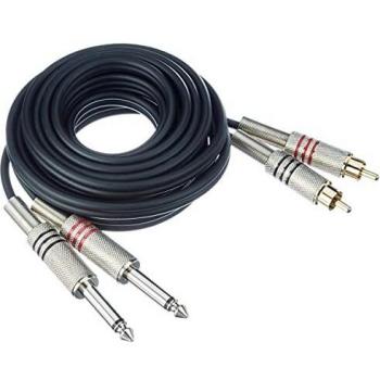 Cable RCA Adam Hall 2 Machos A 2 JACK 6.3 Mono 3m