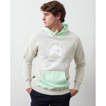 Sudadera con capucha serigrafía Altonadock Hombre Verde agua